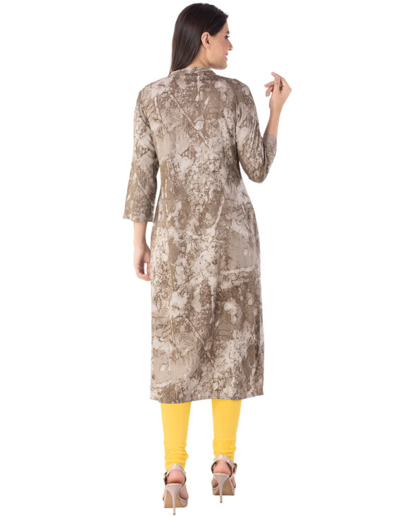 Rayon Marble Print Kurta with Beautiful Multicolour Embroidery | Rs 2125 for Pack of 5pc of S-XXL | Rs 425 Per Pc - Image 4