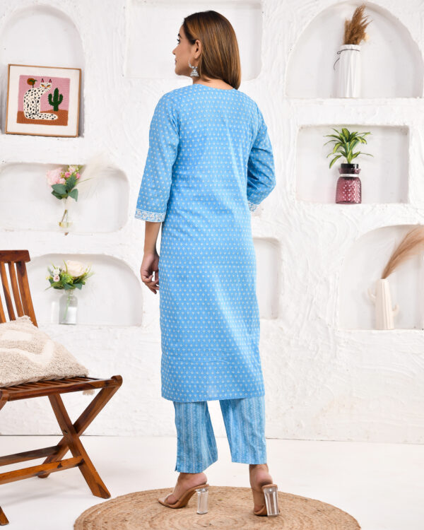 Jaipuri Printed Cord Embroidery Kurta Pant Set with Dupatta | Rs 4250 for Pack of 5pc of S-XXL | Rs 850 Per Pc - Image 6