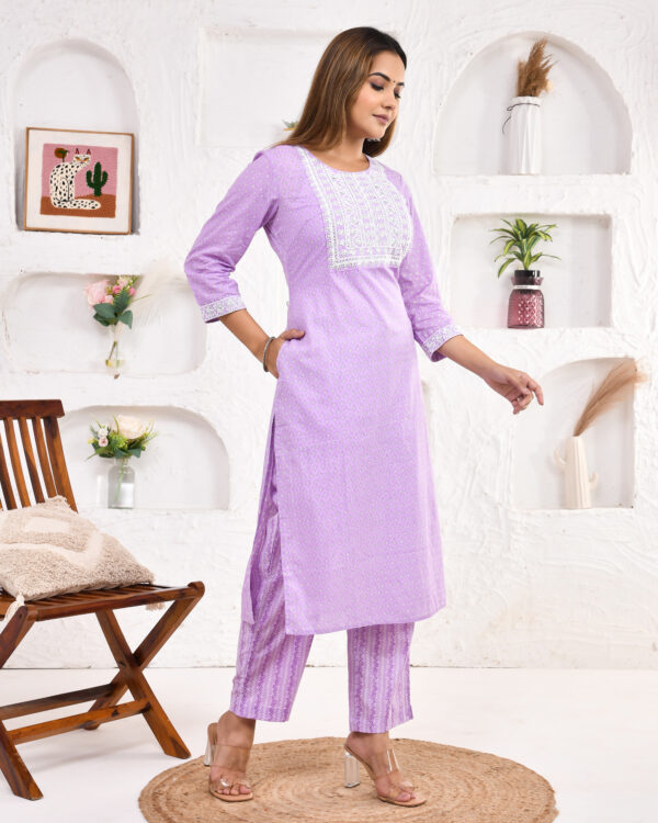 Jaipuri Printed Embroidery Cotton Kurta Pant Dupatta Set | Rs 4250 for Pack of 5pc of S-XXL | Rs 850 Per Pc - Image 7
