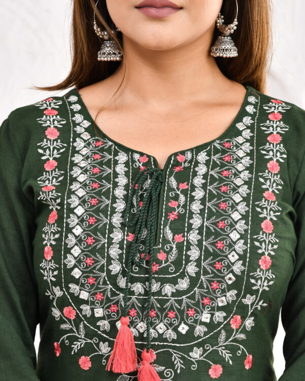 Women's Pure Cotton Jaipuri Printed Embroidered Kurta Pant Dupatta with Pocket | Rs 4250 for Pack of 5pc of S-XXL | Rs 850 Per Pc - Image 5