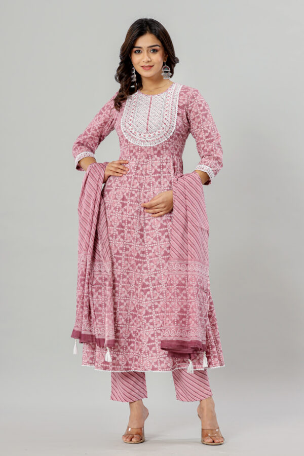Anarkali Jaipuri Printed Cotton Kurta Pant Dupatta Set with Pocket | Rs 3980 for Pack of pc of S-XL | Rs 995 Per Pc