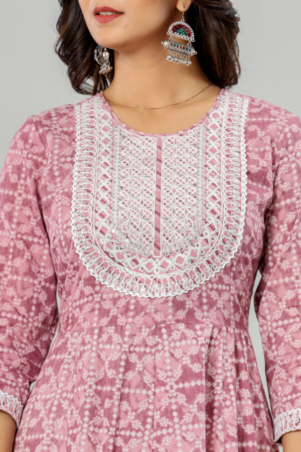 Anarkali Jaipuri Printed Cotton Kurta Pant Dupatta Set with Pocket | Rs 3980 for Pack of pc of S-XL | Rs 995 Per Pc - Image 2