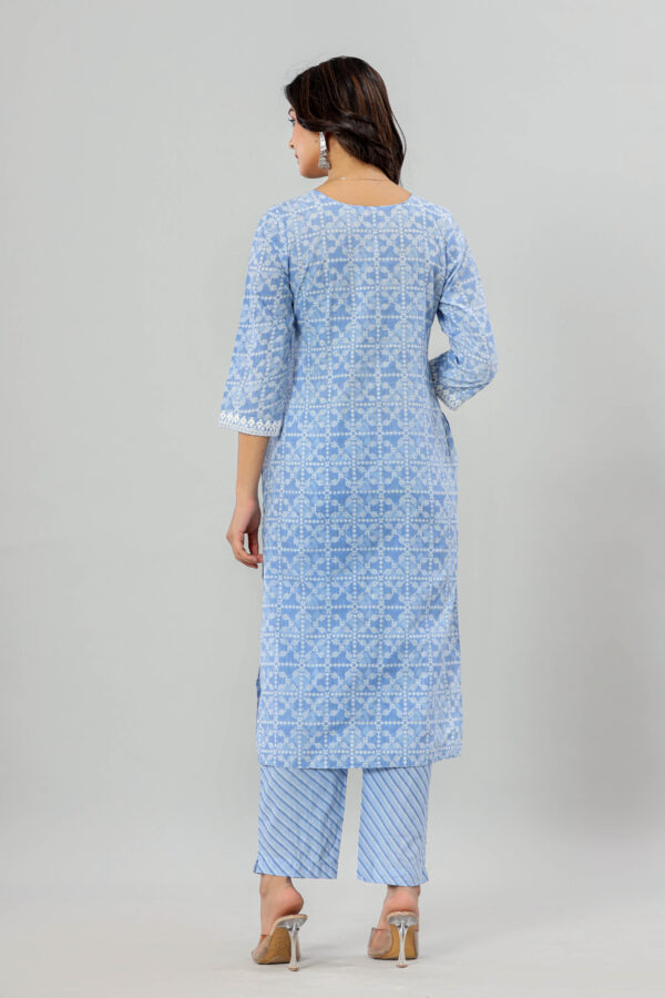 Women Jaipuri Printed Embroidered Cotton Kurta Pant Dupatta Set with Pocket | Rs 4250 for Pack of 5pc of S-XXL | Rs 850 Per Pc - Image 8