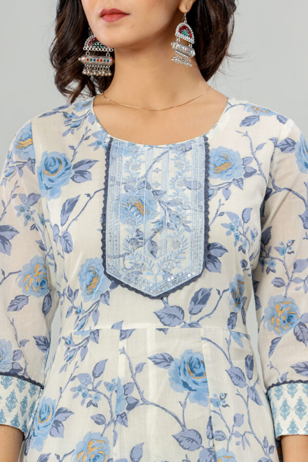 Jaipuri Printed Women Cotton Anarkali Kurta Pant Dupatta with Pocket | Rs 3980 for Pack of 4pc of S-XL | Rs 995 Per Pc - Image 4