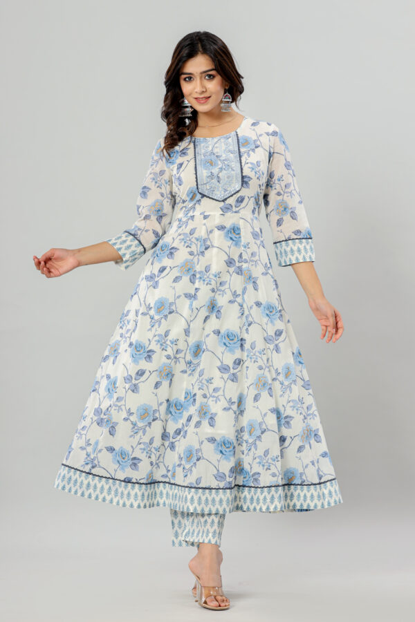 Jaipuri Printed Women Cotton Anarkali Kurta Pant Dupatta with Pocket | Rs 3980 for Pack of 4pc of S-XL | Rs 995 Per Pc - Image 6